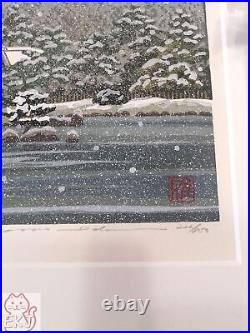 Japanese Woodblock print Ido Masao Kinkakuji Winter Lithograph 22090411