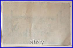 Japanese Woodblock print by Utagawa Hiroshige, titled Nihonbashi Morning Scene