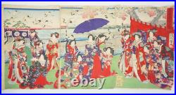 Japanese color woodblock print 19. Century. Genuine Chikanobu Toyohara 0310E24