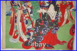 Japanese color woodblock print 19. Century. Genuine Chikanobu Toyohara 0310E24