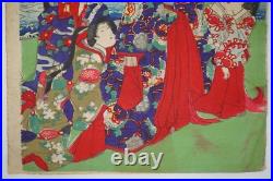 Japanese color woodblock print 19. Century. Genuine Chikanobu Toyohara 0310E24