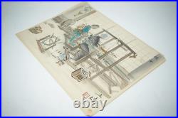 Japanese color woodblock print Ukyo-e Hanga Traditional silk weaving 0622C8