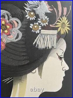 Japanese oban woodblock print Junichiro Sekino Portrait Of Maiko