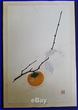 Japanese woodblock print. Haku Maki's Persimon
