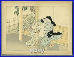 Japanese woodblock print ORIGINAL SHUNGA Album 12 prints
