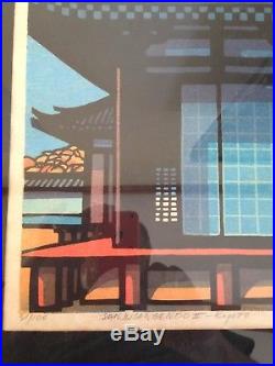Japanese woodblock print, San Jusngendo II (Buddhist Temple Kyoto) Original
