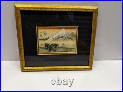 Japanese woodblock print Utagawa Hiroshige's Hara, My. Fuji in the Morning 5x5