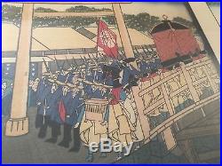 Japanese woodblock print tryptic Hiroshige