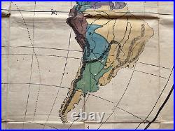 Japanese woodblock print world map Bird's-eye map of the earth 1875 old atlas