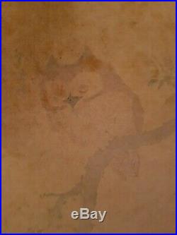 Japanischer-Farbholzschnitt- Old Japanese woodblock print Kubo Shunman Owl