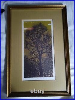 Joichi Hoshi 1974 Evening Woodblock Print in Excellent Shape