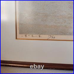 Joichi Hoshi Red Tree Woodblock Print 1974 Signed/Numbered 79/99 Kato Tokyo