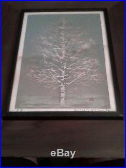 Joichi Hoshi Vintage Japanese Woodblock Print Early Spring Tree