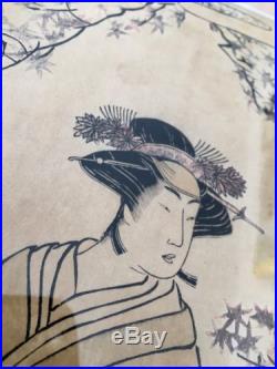 KATSUKAWA Shunsho (d. 1793 JAPANESE) Ukiyo-e WOODBLOCK SIGNED Kabuki Actors