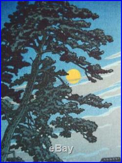KAWASE HASUIFull Moon at Magome1930 Japanese woodblock prints Antique