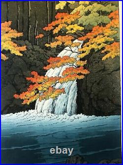 KAWASE HASUI Senju Waterfall, Akame Japanese Woodblock Print Art Landscape