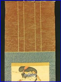KEISAI EISEN Japanese Woodblock Print Hanging Scroll BIJIN Kimono Beauty EDO999