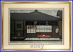 KIYOSHI SAITO Teahouse Signed and Framed Japanese Woodblock Print