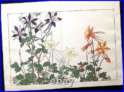 KONAN European Flowers Woodcut album KUSABANA ZUFU SE Woodblock print Book #1
