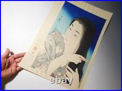 Kamisuki by Torii Kotondo Original Woodblock Print Japan Vintage Shinhanga