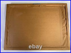 Kaoru Kawano Japanese Woodblock Print Quiet Rain Lotus Pods Signed Framed