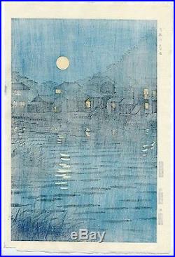Kasamatsu Shiro JAPANESE Woodblock Print SHIN HANGA Katase Gawa Tsuki no De