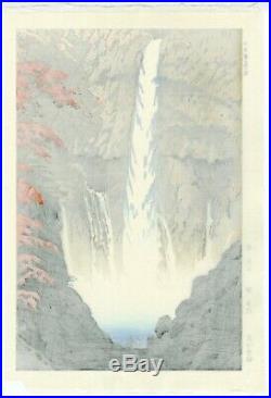 Kasamatsu Shiro JAPANESE Woodblock Print SHIN HANGA Kegon Waterfall At Nikko