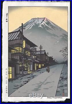 Kasamatsu Shiro JAPANESE Woodblock Print SHIN HANGA Mt. Fuji from Yoshida