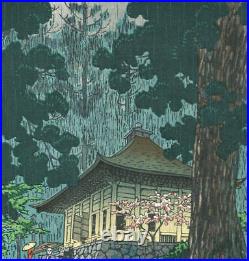 Kasamatsu Shiro Vintage Woodblock Print Konjikido Shrine Hiraizumi