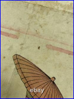 Katsukawa Shunko Japanese Woodblock Print Edo Period Bijin-ga Umbrella c1780s Katsukawa Shunko Japanese Woodblock Print Edo Period Bijin-ga Umbrella c1780s