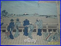 Katsushika Hokusai Japanese Woodblock Print Original Sazai Hall