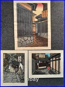 Katsuyuki Nishijima(1945) Vintage Japanese Woodblock Prints 3 For 1 Price