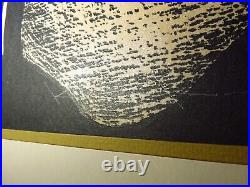 Kawano Kaoru Woodblock Print Short Hair Tanpotsu Seed Tampopo Signed