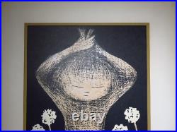 Kawano Kaoru Woodblock Print Short Hair Tanpotsu Seed Tampopo Signed