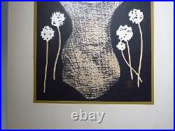 Kawano Kaoru Woodblock Print Short Hair Tanpotsu Seed Tampopo Signed