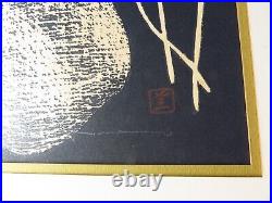 Kawano Kaoru Woodblock Print Short Hair Tanpotsu Seed Tampopo Signed