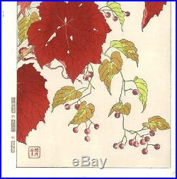 Kawarazaki Shodo F76 Yama Budo (Wild Grapes) Japanese woodblock prints