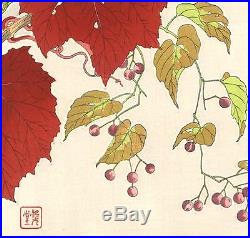 Kawarazaki Shodo F76 Yama Budo (Wild Grapes) Japanese woodblock prints