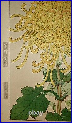 Kawarazaki Shodo floral woodblock, Japan, 1970s, unbacked, listed woodcut #2