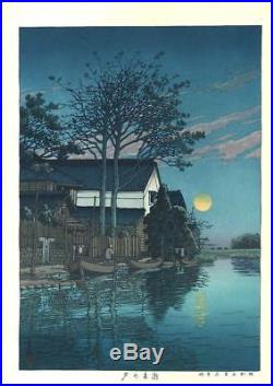 Kawase Hasui Itako no Yu (Evening at Itako) Japanese Woodblock Print