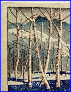 Kawase Hasui Japanese Woodblock Print Kamikochi Taisho Pond Showa Period