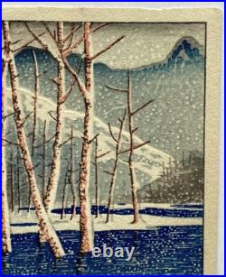 Kawase Hasui Japanese Woodblock Print Kamikochi Taisho Pond Showa Period
