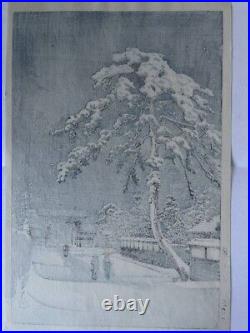 Kawase Hasui Japanese Woodblock Print The Pagoda of Ikegami Hommonji Temple