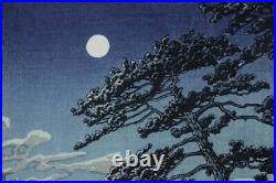 Kawase Hasui Japanese original woodblock print Spring moon lifetime