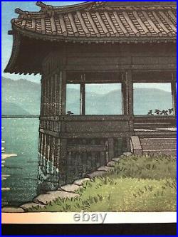 Kawase Hasui, Kankai Pavilion, Wakaura Bay, 1950, First print, woodblock print