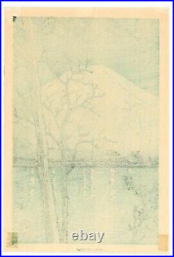 Kawase Hasui Lake Kawaguchi antique Japanese Woodblock Print