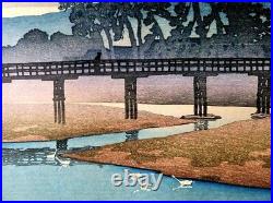 Kawase Hasui ORIGINAL JAPANESE WOODBLOCK PRINT 1920 The Asano River in Kanazawa
