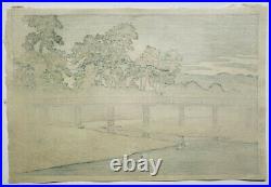 Kawase Hasui ORIGINAL JAPANESE WOODBLOCK PRINT 1920 The Asano River in Kanazawa