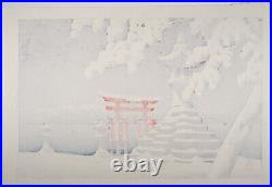 Kawase Hasui Snow at Itsukushima Original Japanese Woodblock Print