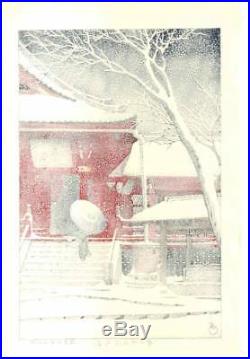 Kawase Hasui Ueno Kiyomizudo no Yuki 1929 Japanese Woodblock Print SHIN HANAGA